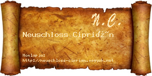 Neuschloss Ciprián névjegykártya